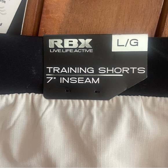 RBX Active 7” Mens Stretch Diagonal Mesh Stripe Woven Shorts, Stone, NWT, L - Picture 5 of 10